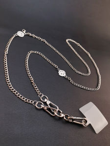 Mobile Phone Lanyard Long Crossbody Shoulder Back Lanyard New Bags Decorative Ornaments Phone Case Universal Strap Metal Chain Smiley Face Anti-Lost Sling with Clip New Strong and Durable Pendant