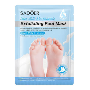 SADOER Exfoliating Foot Mask Goat Milk Lavender Essence Dead Skin Remover Peeling Foot Care Mask For Cracked Heels Dry Feet