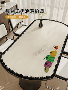 ผ้าคลุมโต๊ะทานอาหารทรงอvaleที่ระบายอากาศได้ดีและทนทาน ผ้าคลุมโต๊ะทานอาหารแบบ PVC ป้องกันน้ำมัน ป้องกันการร้อน