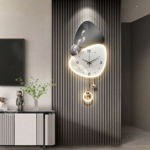 RUIBAHAO | Luxurious Wall Clock with Creative Lattice Light Decor