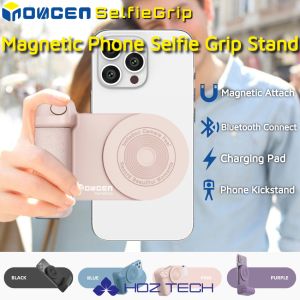 Selfie Grip With 3300mAh Power Bank(Upgrade)Magnetic Phone Selfie Grip StandCamera Handle Photo BracketBluetooth Phone Anti-shake Selfie DeviceDesktop Charging Support