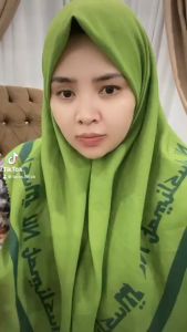 Kerudung Segi Empat Motif Model Baru Hijab Biru Muda