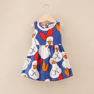 Childrens Cotton Silk Dress Princess Skirt Summer Casual Style for Girls of Different Ages from 6 Months to 12 Years Old