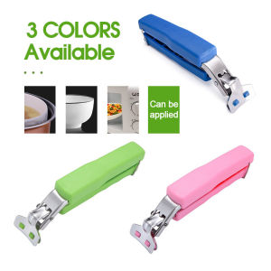 Stainless Steel Bowl Picker Dish Clamp Kitchen Bowl Clip Hot Plate Gripper Silicone Handle Kitchen Anti-Scalding Clip Hot Dish Plate Retriever Tongs