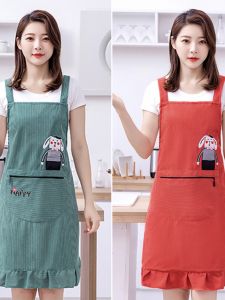 Váy Bảo Hộ Nấu Ăn Nhung Thêu Thời Trang Cho Nữ Chống Thấm Nước Dày Hai Lớp Bảo Vệ Quần Áo Khi Nấu Ăn