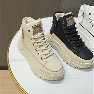 ZY0011-1 New High-Top Womens Shoes 2023 Winter Velvet Warm Cotton Shoes Casual Sneakers Sports Student Shoes