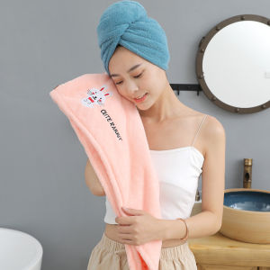 【3 Seconds Quick Dry】Korean Cute Shower Cap for Hair Quick Dry Towel Hair Cap Turban Wrap Towel Hat Bathroom