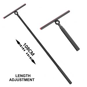 Telescopic Window Squeegee with Replaceable Blades Extends to 42.5 Inch Adjustable Cleaner for High Windows Glass Shower Door