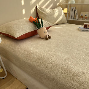 Thickened Pure Cotton Bed Canopy Three-Piece Set Full Coverage Pillowcase Plant Floral Patterned Soft Fabric Bedding Accessories