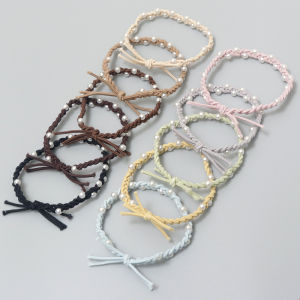 Dây Buộc Tóc Hạt Ngọc Trai Thủ Công Dây Buộc Tóc Cơ Bản Dây Thun Đàn Hồi Dây Buộc Tóc Da Đa Năng Phụ Kiện Tóc Thời Trang