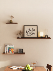 ZHUSHANXIA | Solid Wood Mid Century Style Narrow Edge Floating Shelf