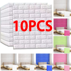 10pcs Big Size 3D Foam Bricks Wallpaper Stickers / Waterproof Self-adhesive Home Background Wall Stickers Decoration Supplies