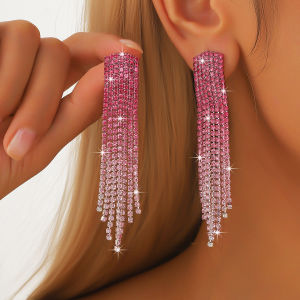 Womens Fashion Colorful Claw Chain Series Tassel Earrings Design Sense Light Luxury Wind Ear Accessories