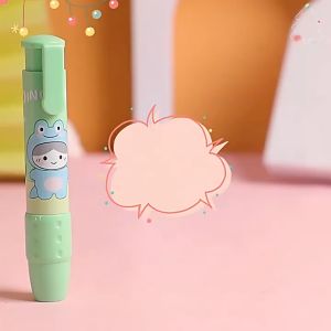 LILY&ADORA【1-3 Days Delivery】Cute Pencil Eraser Retractable Eraser for Kids Eraser with Eraser Refill Case Cute Pencil Eraser