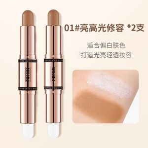 Japanese Double-Headed Repair Highlighter Genuine Goods Integrated Nose Shadow Side Shadow Matte Shimmer Shadow Three-in-One Dual-Use Pen