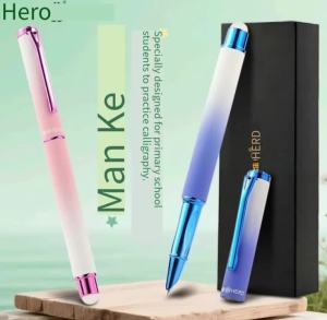 HERO | Bút Máy Kim Loại Hero P336M Có Thể Xóa Được Bằng Nhiệt Lớp Phủ Bóng Đầu Bút Bằng Thép Không Gỉ Để Viết