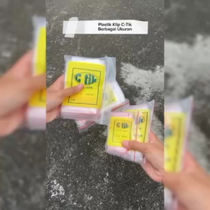 ( 1 PACK 100 LEMBAR ) PLASTIK KLIP C-TIK / PLASTIC CLIP KEMASAN MAKANAN OBAT PRESS BENING TRANSPARAN