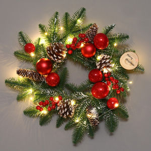Christmas Decoration Garland Rattan Christmas Tree Pendant Pine Cone Half Ring Mall and Shop Showcase Scene Show Window Landscaping