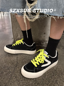 SZXSUK Mens Skateboard Shoes Vintage Canvas Low-Top Sneakers Color Block Versatile Classic Summer New Korean Style