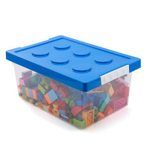Puzzle Piece Storage Box Childrens Toy Organizer Plastic Bucket Magnetic Tile Block Storage Container Japanese Style Home Storage