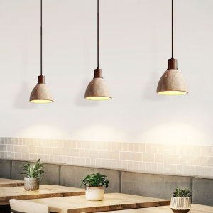 [หลอดไฟปลอดปัญหา] ไฟ Liontin Batu สไตล์ญี่ปุ่นหินสีเหลือง Wabi-Sabi โคมไฟแขวน Led สำหรับข้างเตียงนอนโคมระย้าห้องอาหาร