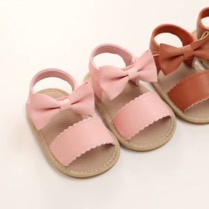 Baby Girls Sandals 0-18 Months First Walkers Anti Slip Rubber Soles Summer Cute Bow Decorations
