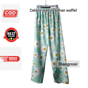 PROMO ||Celana Panjang wanita ll Celana wanita Polos || Celana Motif wanita Bahan wafel ll celana wanita bahan tebal ||Celana Panjang wanita motif
