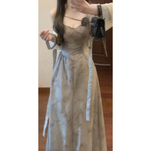 CHANGTONG | Tea Break French Style Two-Piece Set Dress with Waist Cinching