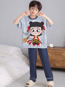 SHAPRA | Cotton Short Sleeve Cartoon Pajamas Set for Boys