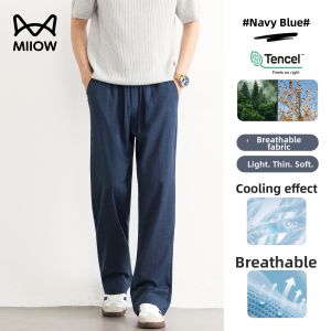 MiiOW | Bamboo Linen Light and Airy Mens Pants Loose Straight Leg