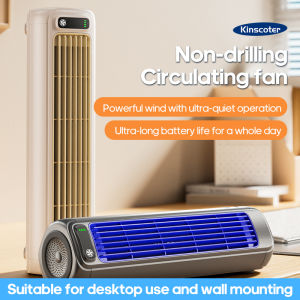 KINSCOTER Desktop Air Conditioner Fan No Drilling 3 Speeds Cooling Rechargeable Wall Mount Fan Silent for Home Kitchen Bathroom