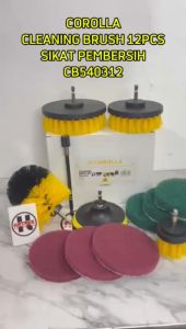 Corolla Cleaning Brush Kit 12Pcs Sikat Pembersih Karpet Kaca Ban Motor Mobil ke Bor Listrik CB540312