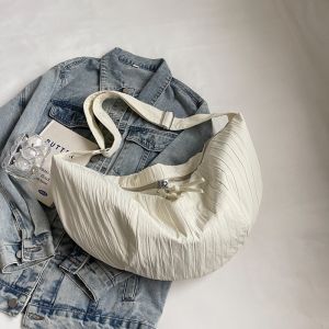 Casual Big Bag Womens 2024 New Arrival Fashion Solid Color Single-Shoulder Bag Large Capacity Class Work Clothing Crossbody Dumpling Bag