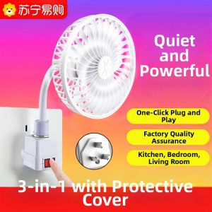 GOOJODOQ | Home Use Mini Fan Plug into Socket Bathroom Kitchen Electric Mini Fan Portable Tabletop Air Conditioner White Pure Color