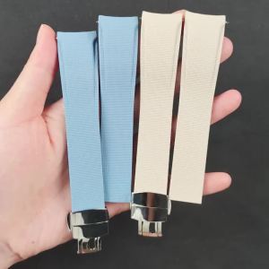 20mm 21mm 22mm Quick Release Curved End Watchband New Soft FKM Fluoro Rubber Watch Strap Men Wrist Band Universal Sport Bracelet
