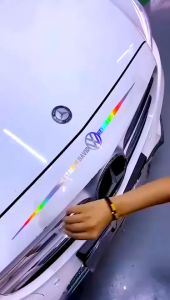 1PC Colorful Reflective Car Decoration Laser Stickers Car Door Body Waterproof Refit Stickers with car logo SET
