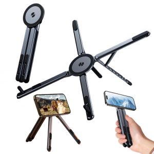 3in1 Portable Aluminum Foldable Magnetic Stand Adjustable Angle Holder for Phone Tablet Laptop iPhone Samsung iPad MacBook