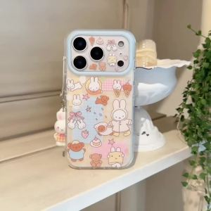 Miffy | Ốp Điện Thoại Hoạt Hình Gấu Kawaii Thỏ Miffy Chống Sốc Dễ Thương Kèm Móc Khóa Tương Thích Với iPhone 17 17 Pro 16 16 Pro Max 15 Max