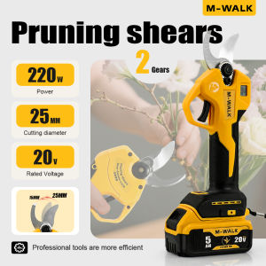 M-WALK Brushless Electric Pruning Shear LED Display Cordless Electric Garden Scissors Fruit Tree Tool For Dewalt 20V Battery Pin