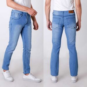 Celana Jeans Pria Panjang Skinny Stretch Denim Biru Hitam Abu Melar Tebal Premium