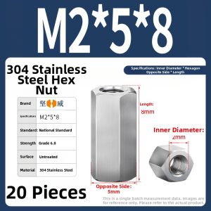 POWER&STRONG | Hexagon Long Hex Nut M5 M6 M8 M10 M12 M24