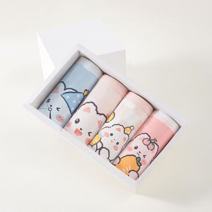 miiow | Pure Cotton Childrens Underwear Girls Boxer Shorts Antibacterial Developmental Stage Baby Boy Briefs Breathable Moisture Wicking