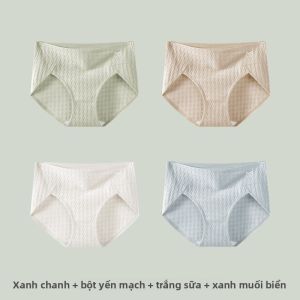 MiiOW | Quần lót tam giác cotton nguyên chất thoải mái cho nữ cạp vừa quần lót kháng khuẩn dài đến giữa eo không đường may