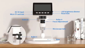 [Free SD Card]4.3 Inch Digital Microscope 1080P 50-1000X Coin Microscopio 2000mAh Soldering Microscope for Electronics