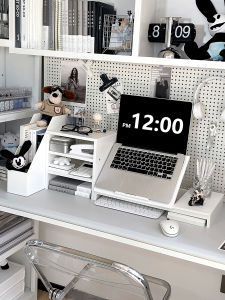 Adjustable Laptop Stand Desk Riser Computer Support Bracket Office Desk Notebook Holder Heat Dissipation Wooden Simulation Design