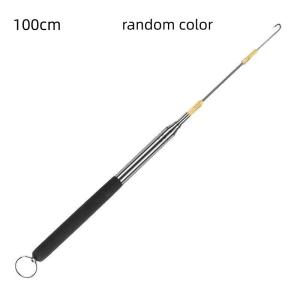 1PC Telescopic Pole Eel Hook 360 Degree Rotation Barbed Thread Long Fish Hook Thread Stainless Steel Handle Ricefield Eel Hook