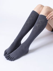 High Quality Yoga Socks Anti-Slip Professional Womens Autumn Winter Five Finger Pilates Dance Fitness Pressure Mid-Calf Socks