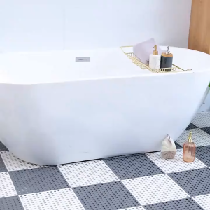 Bathroom Floor Mat Anti-slip Bathroom Mat Splicing Matting Floor Hollow Drainage Quick-drying Can Be Cut Large Area Home Use Door Mat Shower Pad For Toilet