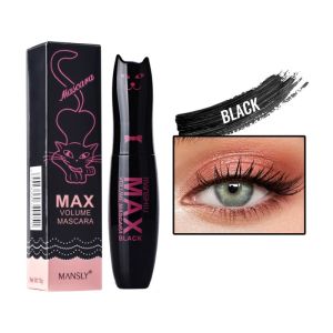 Cute Cat Black Mascara Waterproof Max Volume Eyelash Mascara Curling Thick Lengthening Mascara Non-Smudge 4D Fiber Lash Mascara (M1D)