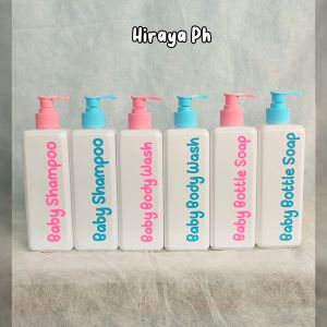 Hiraya Ph Soap Dispenser for Baby and Kids Bottle Soap 500ml with Labels Baby Soap Container Only